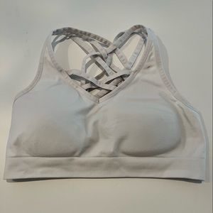 White Reebok Cross-strap Sports Bra